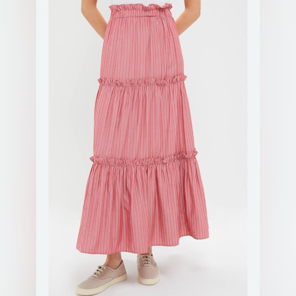 Tuckernuck Ruby Red Stripe Prado Skirt Size Large